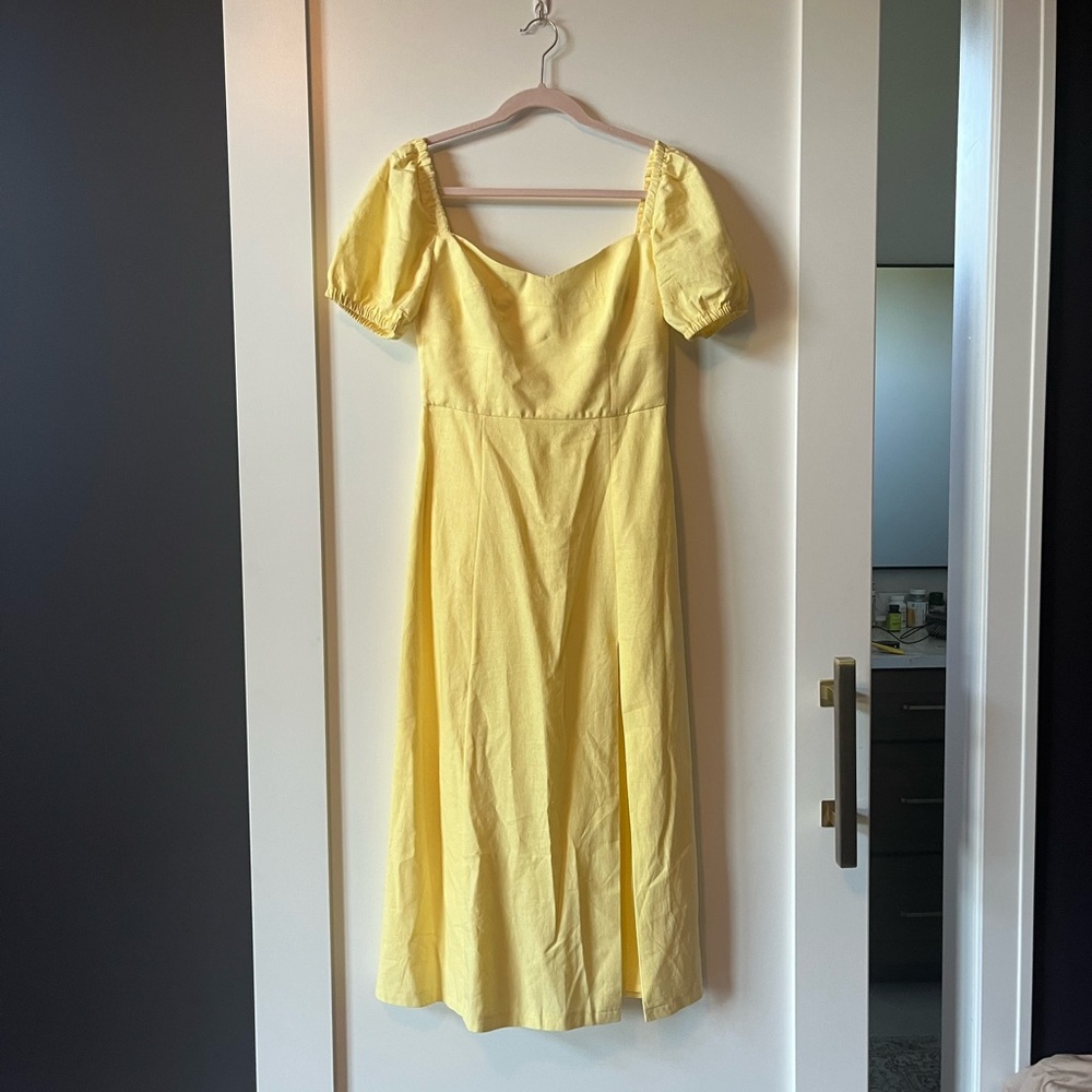 Bardot Linen Yellow Dress